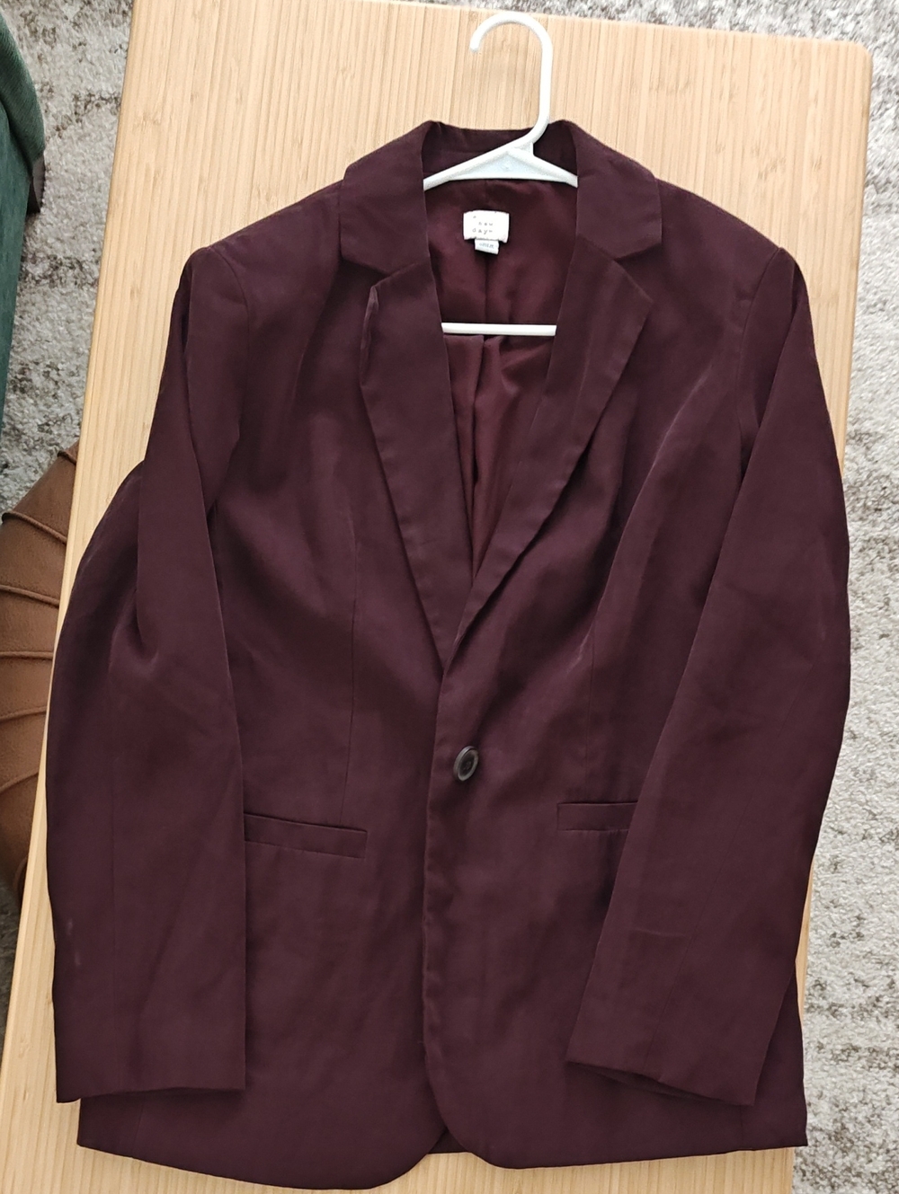 A New Day Maroon Single-Button Blazer